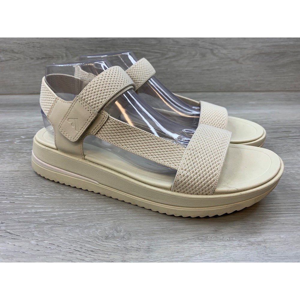 FitFlop Eloise Backstrap Sandals Cream Platform Wedge Women's 10 Comfort Shoes